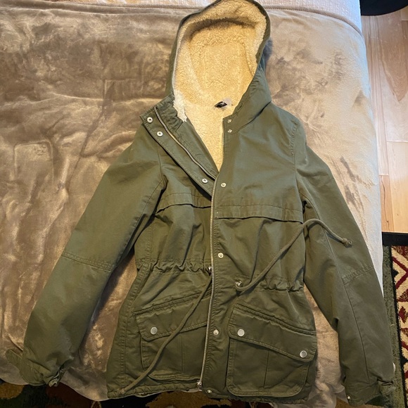 Divided Jackets & Blazers - DIVIDED Army Green Full Zip Faux Fur Parka…